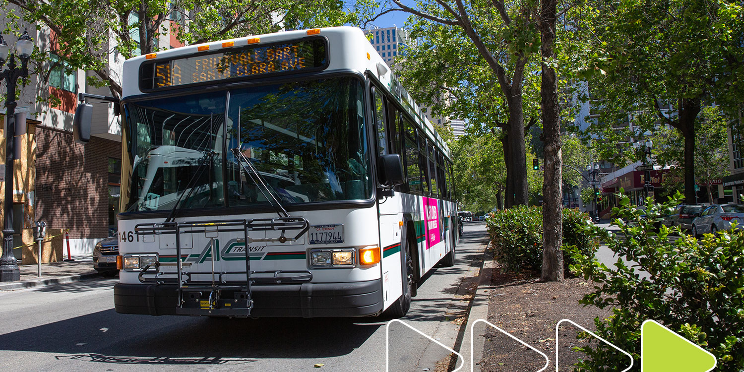 AC Transit bus driving down road