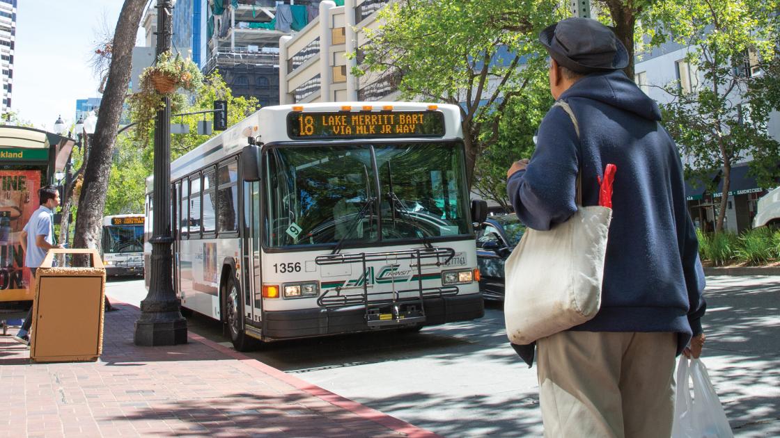 Man waiting for bus